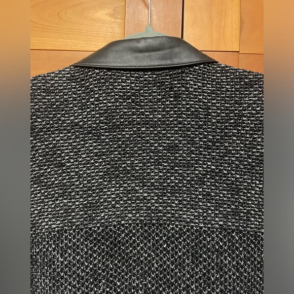 Rag and Bone ladies button down sweater jacket leather trim LIKE NEW! Size M - Picture 4 of 11